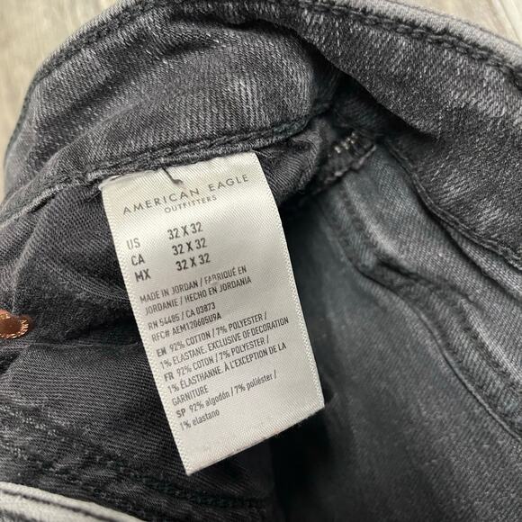 American Eagle Airflex Dark Wash Black Men 30x30 Athletic Straight Stretch Jeans - Picture 5 of 13